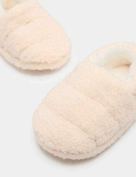 Kids' Borg Elastic Back Slippers (4 Small - 2 Large)
