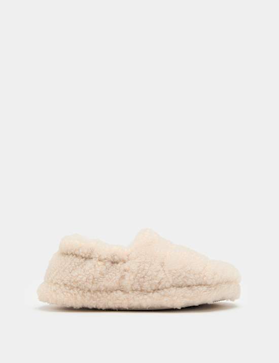 Kids' Borg Elastic Back Slippers (4 Small - 2 Large)