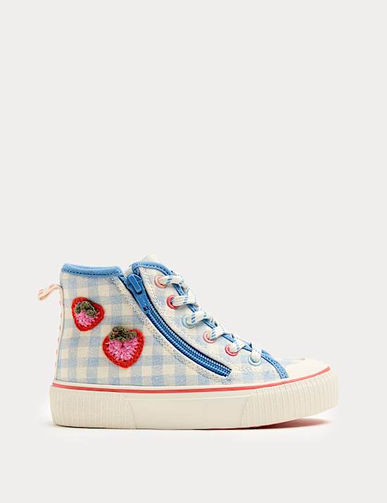 Kids' Strawberry Patterned High Top Trainers (4 Small-2 Large)