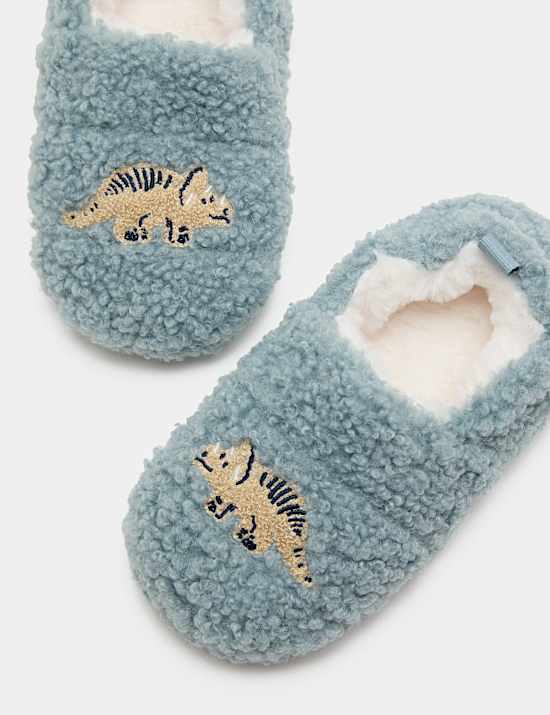 Kids' Badged Elastic Back Slippers (4 Small - 2 Large)