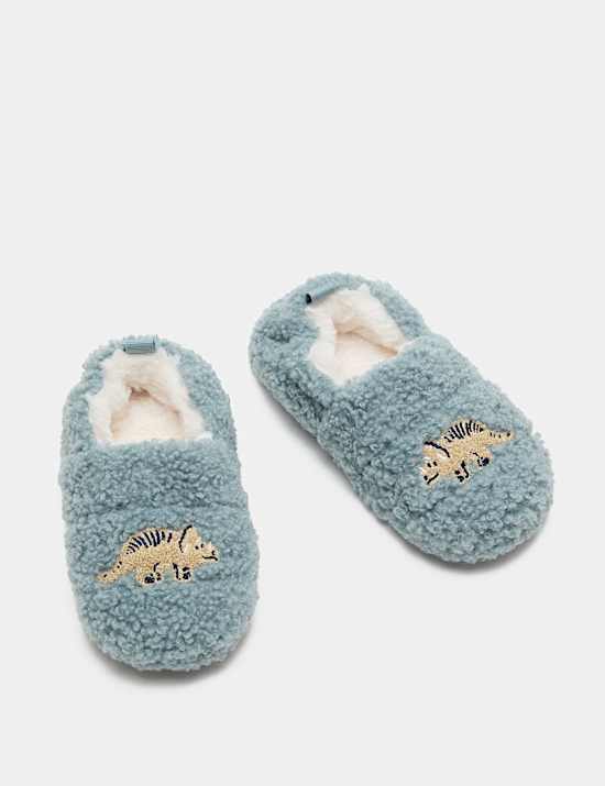 Kids' Badged Elastic Back Slippers (4 Small - 2 Large)