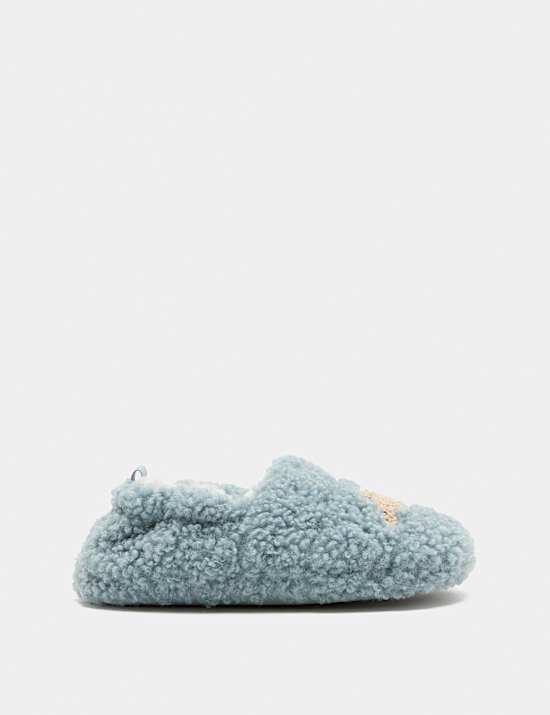 Kids' Badged Elastic Back Slippers (4 Small - 2 Large)