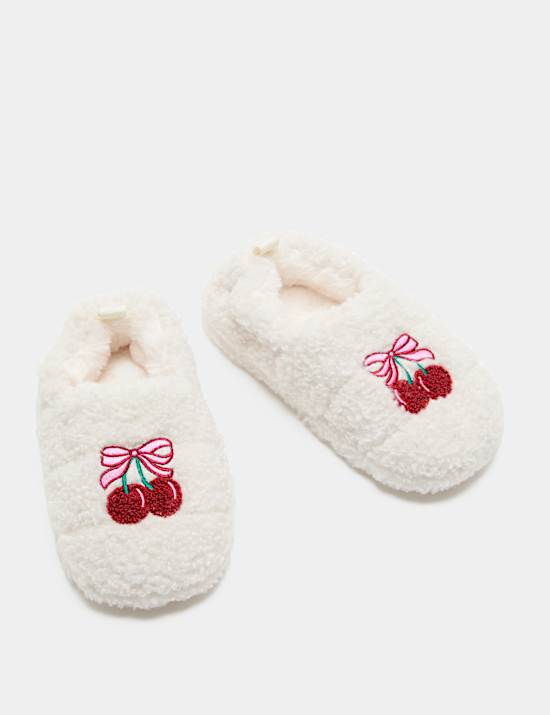 Kids' Badged Elastic Back Slippers (4 Small - 2 Large)