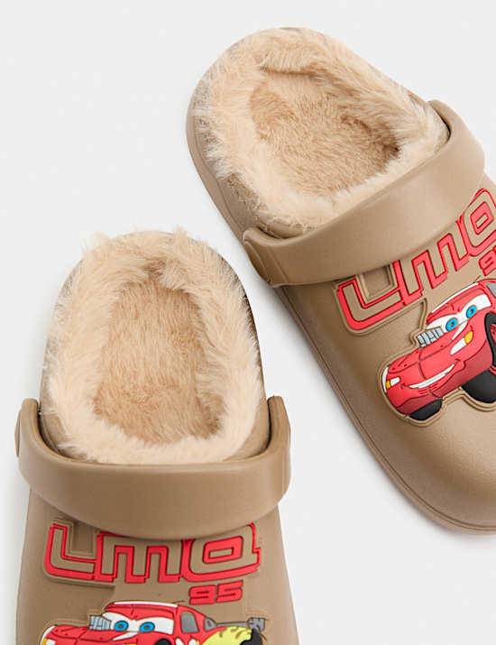 Kids' Cars&trade; Faux Fur Lined Clogs (4 Small-2 Large)