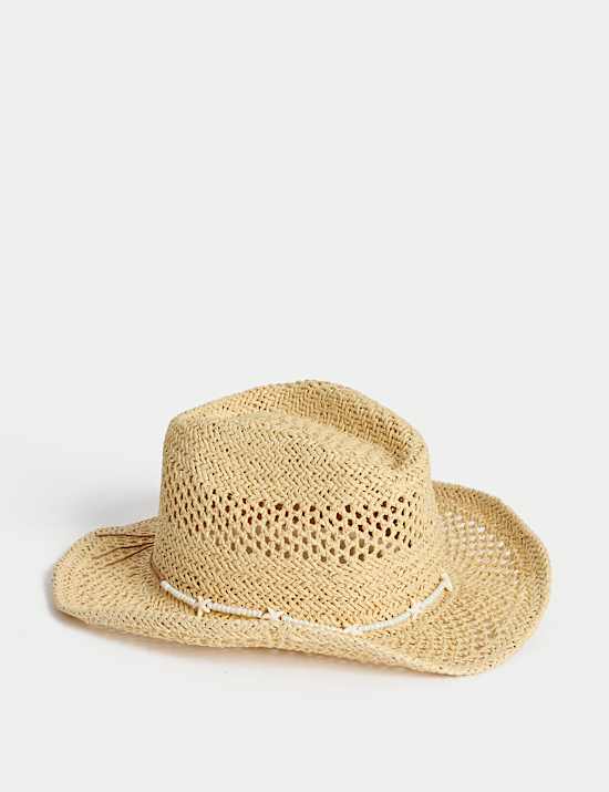 Chapeau de soleil enfant en paille Western  (du 3 au 13 ans)