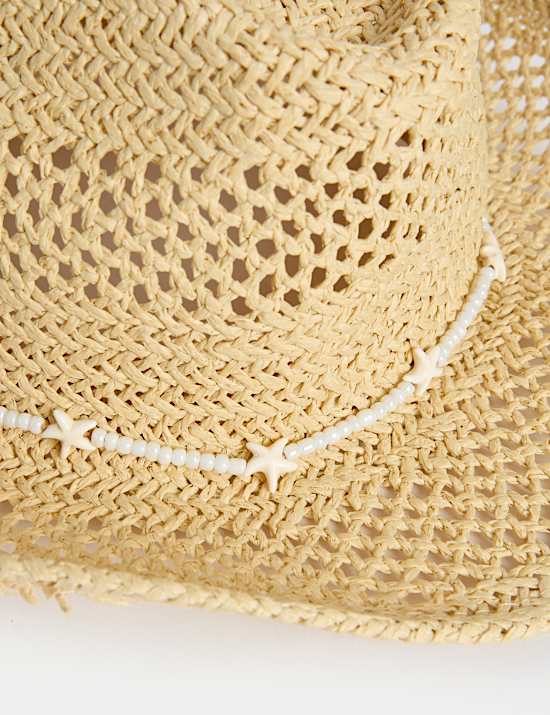 Chapeau de soleil enfant en paille Western  (du 3 au 13 ans)