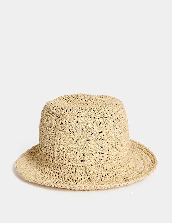 Chapeau de soleil en paille uni enfant (du 18 mois au 13 ans)
