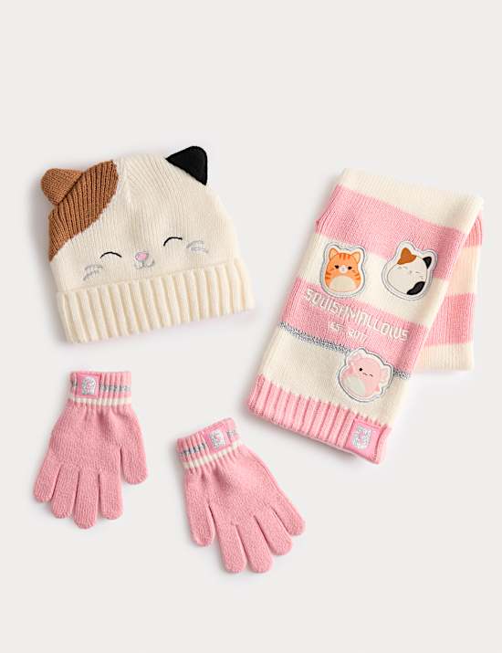 Kids' Squishmallows™Hat, Scarf and Glove Set (3-13 Yrs)