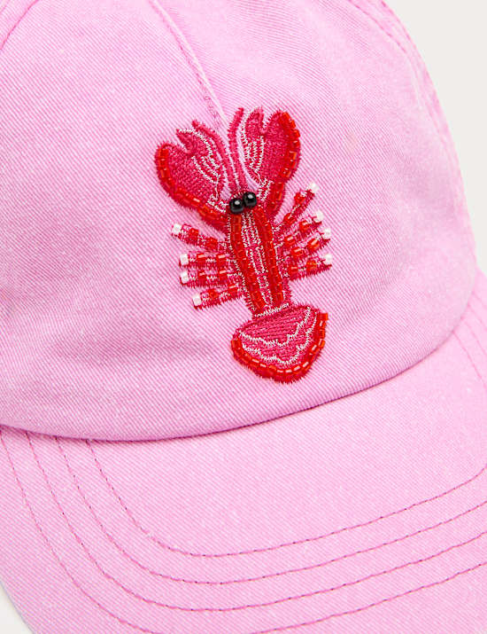 Kids' Pure Cotton Beaded Lobster Cap (3-13 Yrs)