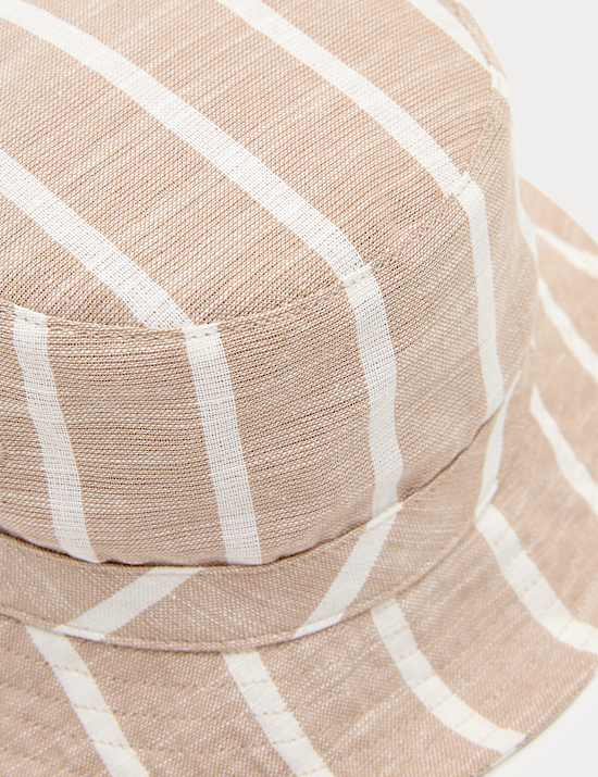 Zuiver katoenen vissershoedje met strepen voor kinderen (1-13 jaar)