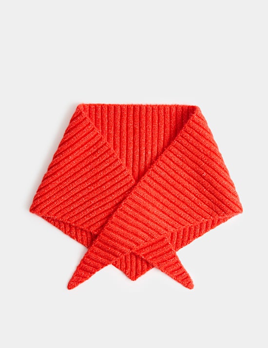Kids Triangle Ribbed Knit Scarf