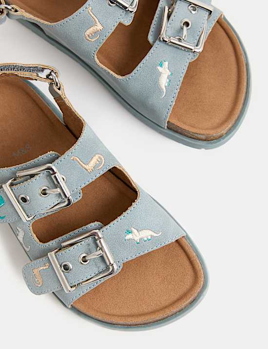 Kids' Dinosaur Embroidered Sandals (4 Small - 2 Large)
