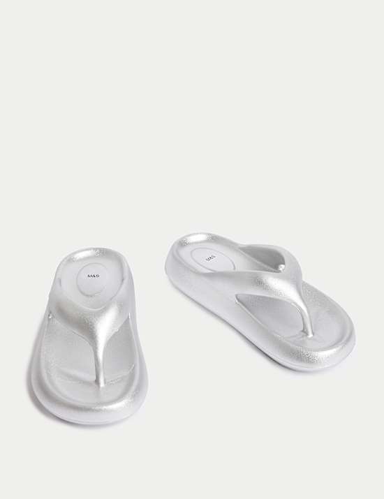 Robuuste effen teenslippers voor kinderen (maat 33-39,5)