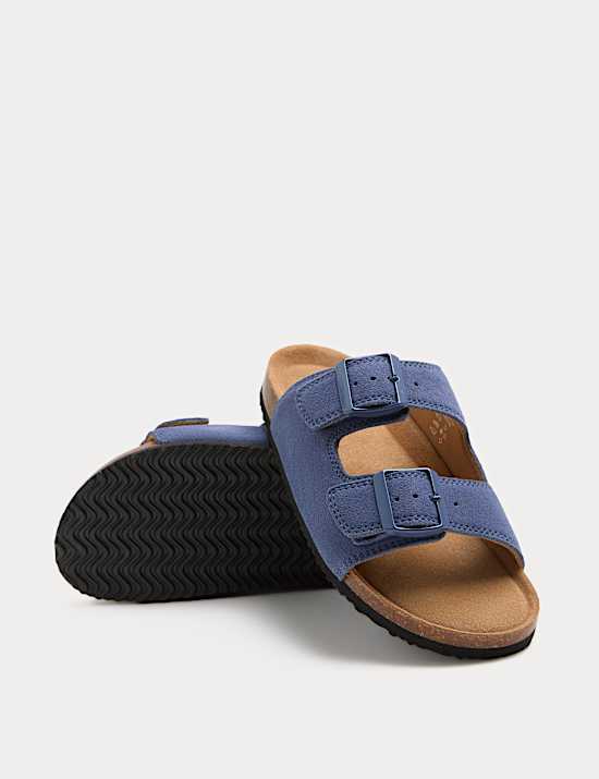 Kids' Suede Double Buckle Footbed Sandals (3 Large-7 Large)