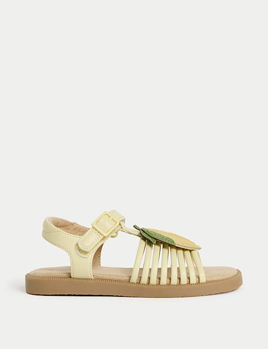 Kids' Lemon Appliqué Sandals (4 Small - 2 Large)