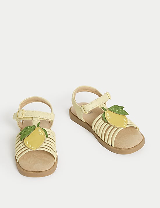Kids' Lemon Appliqué Sandals (4 Small - 2 Large)