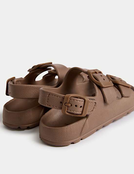 Kids' Plain Buckle Footbed Sandals (4 Small - 2 Large)