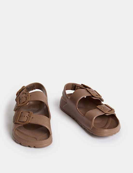 Kids' Plain Buckle Footbed Sandals (4 Small - 2 Large)