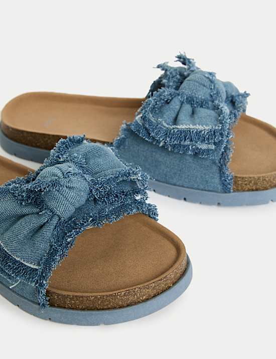 Mules enfants en toile avec nœud (du 33 au 39,5)