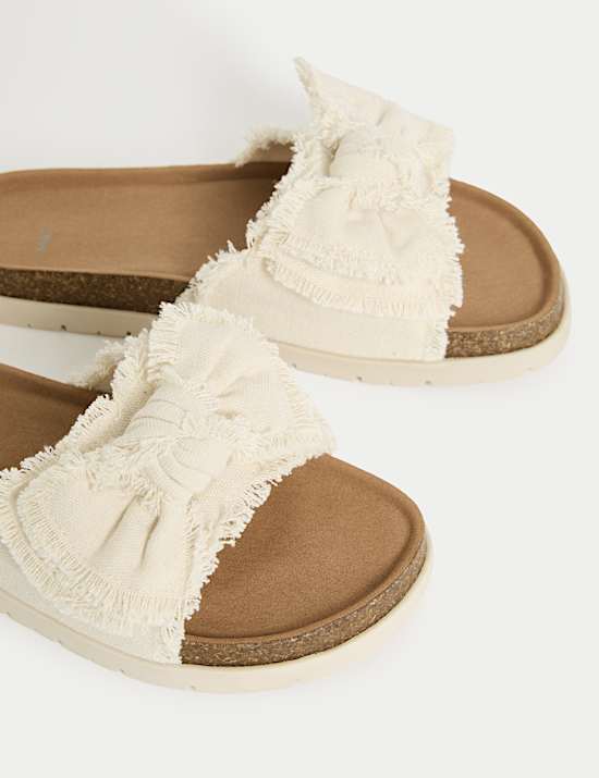 Kids' Canvas Bow Sliders (1 Large - 6 Large)