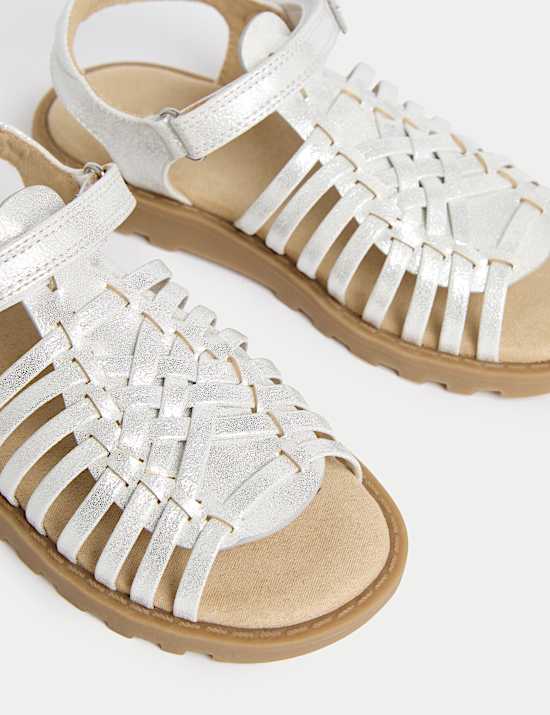 Sandales pour enfants &agrave; bretelles effet m&eacute;tallis&eacute; (du 20,5 au 34,5)