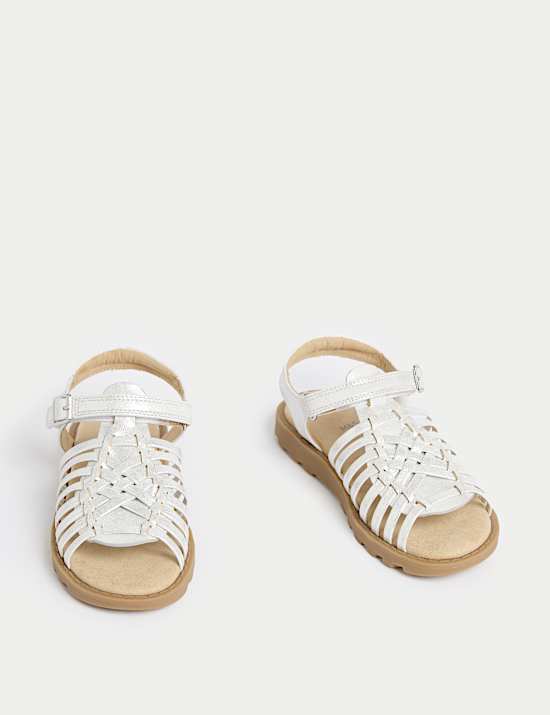 Sandales pour enfants &agrave; bretelles effet m&eacute;tallis&eacute; (du 20,5 au 34,5)