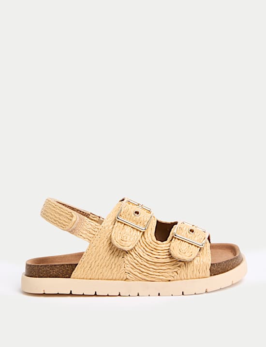 Sandales enfants unies avec assise plantaire et double boucle (du 20,5 au 39,5)