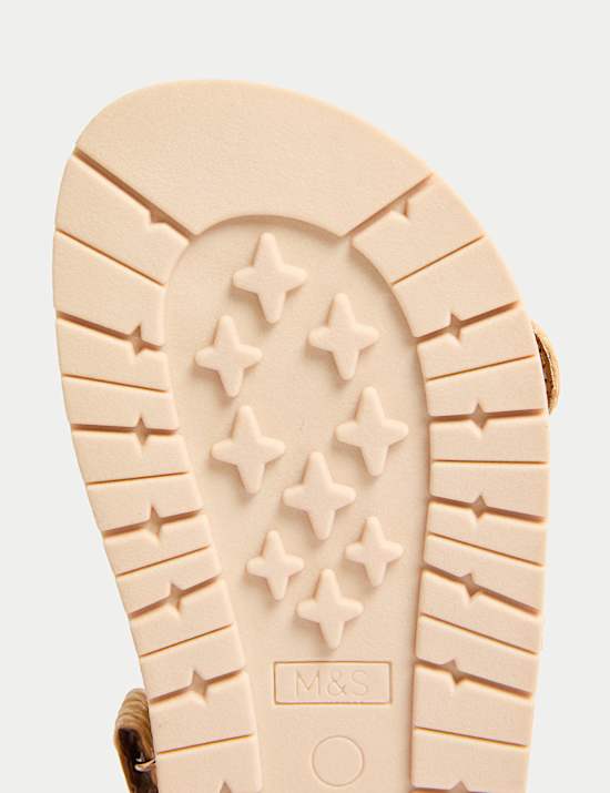 Sandales enfants unies avec assise plantaire et double boucle (du 20,5 au 39,5)