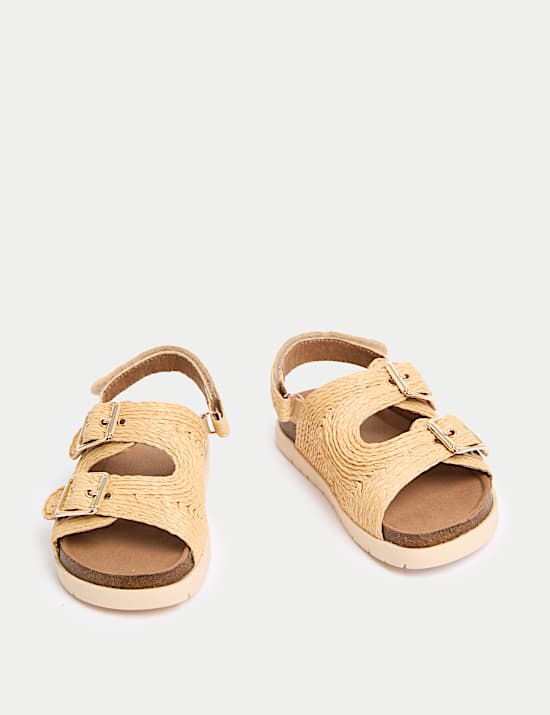 Sandales enfants unies avec assise plantaire et double boucle (du 20,5 au 39,5)