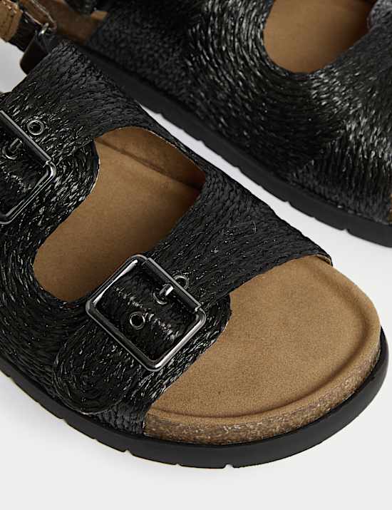 Kids' Plain Double Buckle Footbed Sandals (4 Small - 6 Large)