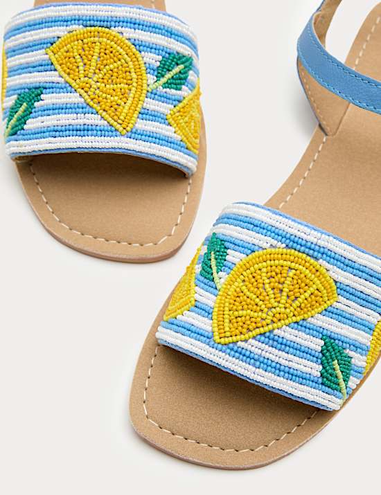 Kids' Beaded Lobster Riptape Sandals (10 Small - 4 Large)