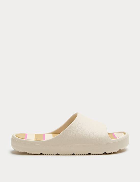 Kids' Striped Footbed Sliders (10 Small - 7 Large)