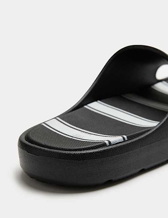 Kids' Striped Footbed Sliders (10 Small - 7 Large)