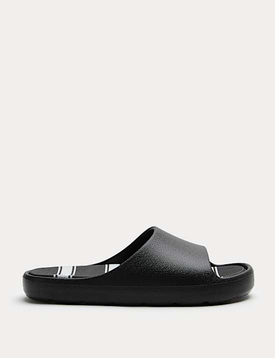 Kids' Striped Footbed Sliders (10 Small - 7 Large)