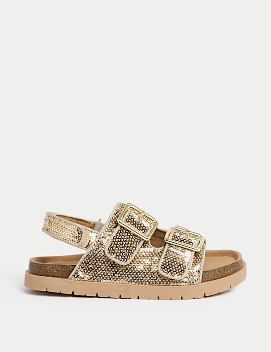 Kids' Shimmer Footbed Sandals (4 Small-2 Large)