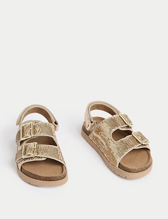 Kids' Shimmer Footbed Sandals (4 Small-2 Large)