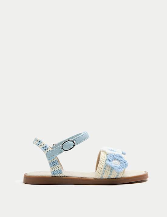 Kids' Floral Crochet Sandals (4 Small-2 Large)