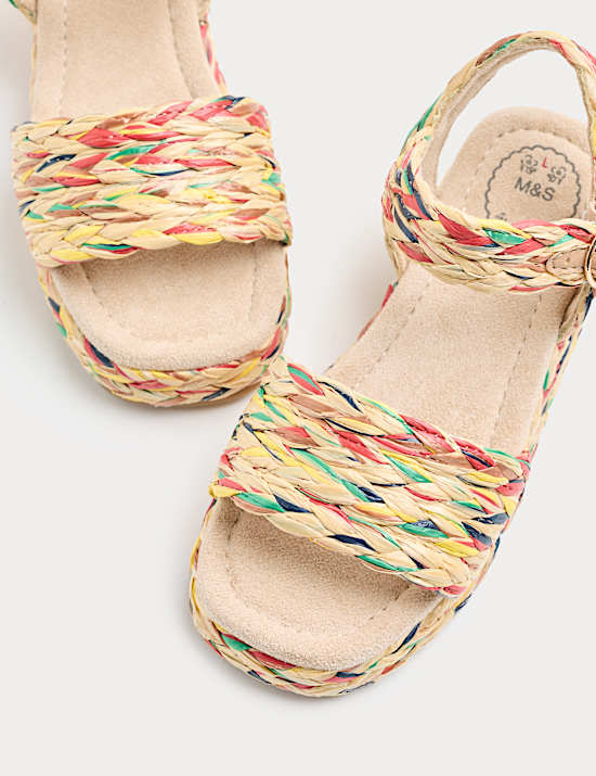 Dziecięce sandały na koturnie z rafii (10 mały &ndash; 6 duży)