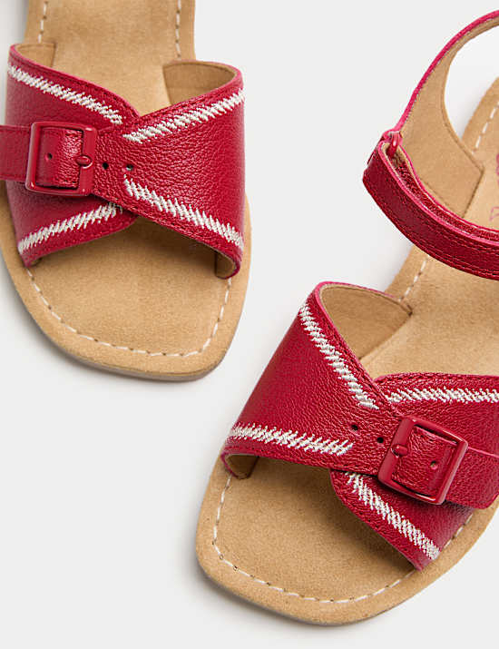 Kids' Leather Buckle Sandals (4 Small-2 Large)