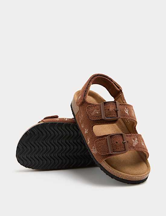 Kids' Western Patterned Footbed Sandals (4 Small-2 Large)