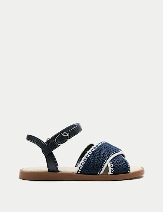 Gehaakte kindersandalen met gekruiste bandjes (maat 20,5-34,5)