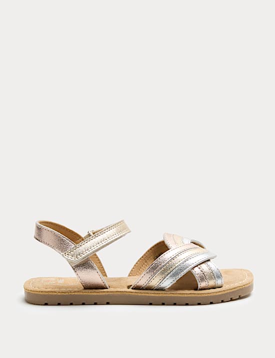 Kids' Leather Rainbow Strap Sandals (4 Small-2 Large)