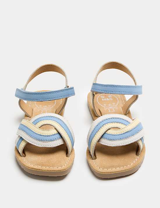 Kids' Leather Rainbow Strap Sandals (4 Small-2 Large)