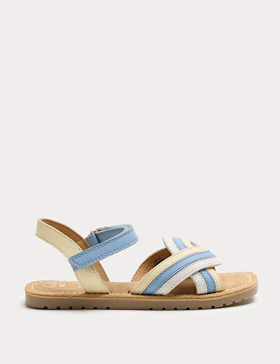 Kids' Leather Rainbow Strap Sandals (4 Small-2 Large)