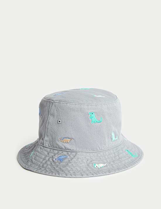 Kids' Embroidered Bucket Sun Hat (1-10 Yrs)