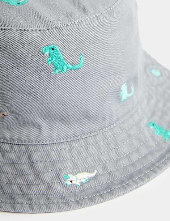 Kids' Embroidered Bucket Sun Hat (1-10 Yrs)