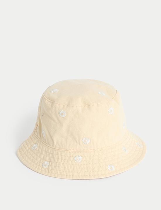 Kids' Pure Cotton Embroidered Bucket Hat (`1-13 Yrs)