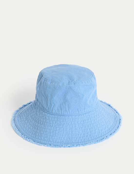 Kids' Pure Cotton Wide Brim Bucket Hat (1-13 Yrs)