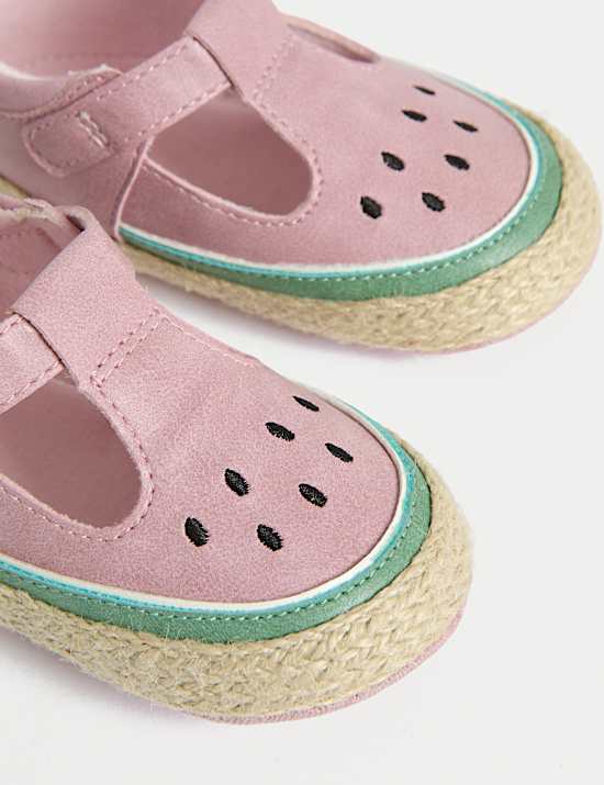 Baby Watermelon T-Bar Pram Shoes (0-18 Mths)