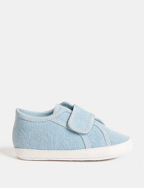 Baby T-Bar Embroidered Pram Shoes (0-18 Mths)